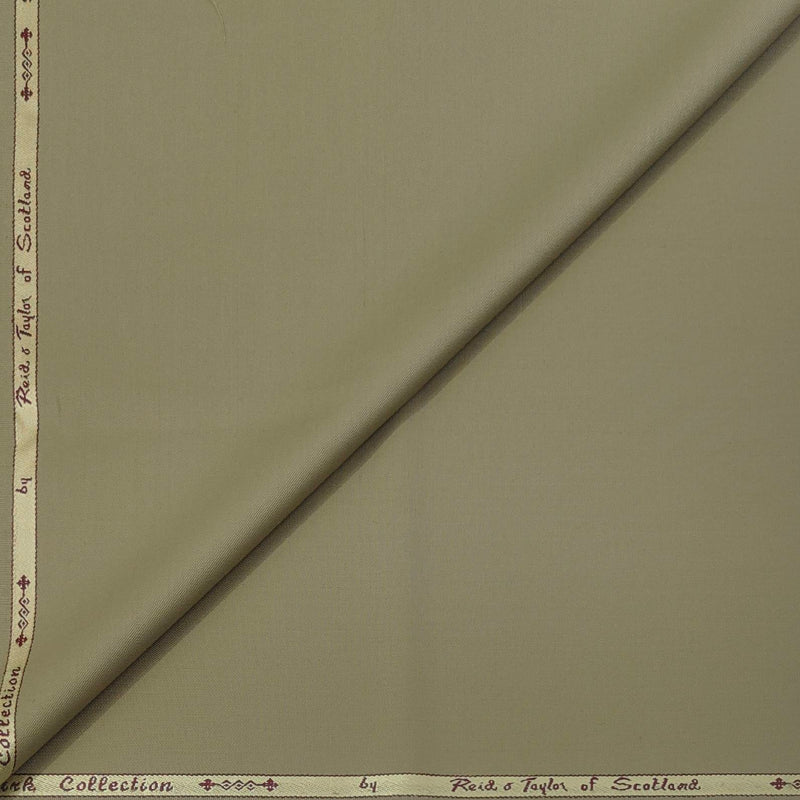 Trouser Fabric Reid & Taylor Super 110s 30% Wool Plain Color Dried Moss Brown