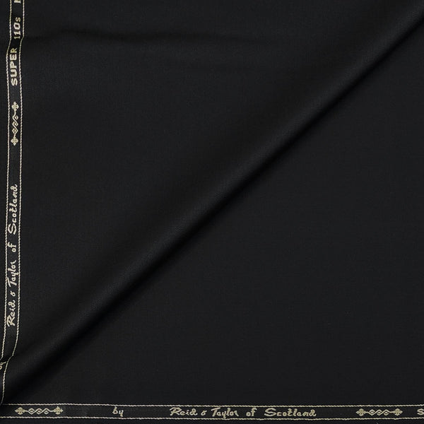 Trouser Fabric Reid & Taylor Super 110s 30%Wool Plain Color Black