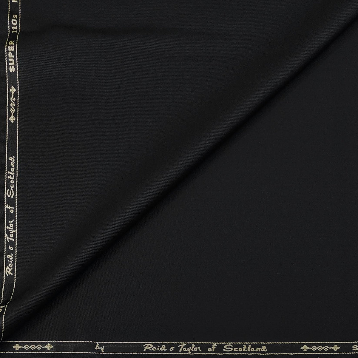 Trouser Fabric Reid & Taylor Super 110s 30%Wool Plain Color Black