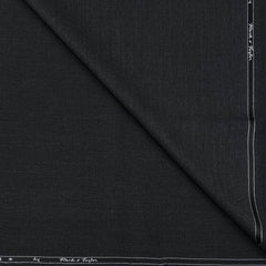 Trouser Fabric Reid & Taylor Super 43%Wool Stretchable Plain Color Dull Black