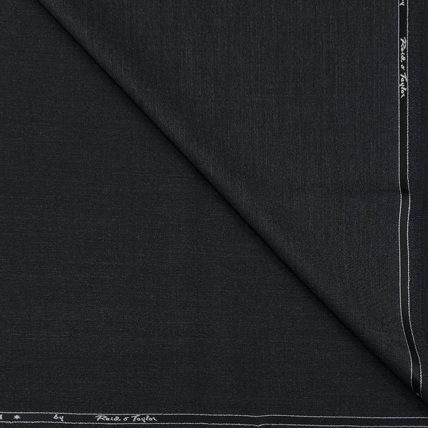 Trouser Fabric Reid & Taylor Super 43%Wool Stretchable Plain Color Dull Black