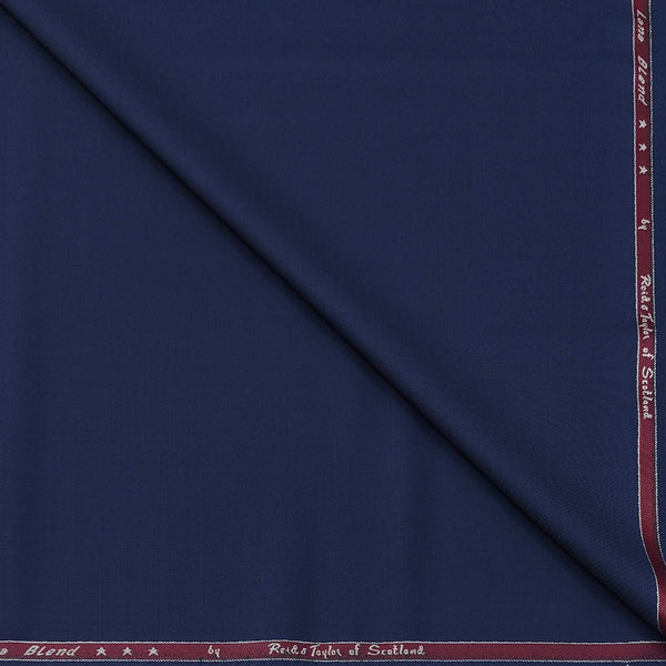 Trouser Fabric Reid & Taylor Super 100s 50% Wool Plain Color Sapphire Blue