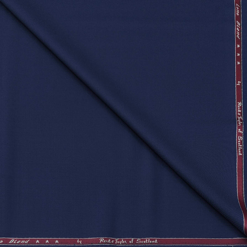 Trouser Fabric Reid & Taylor Super 100s 50% Wool Plain Color Sapphire Blue