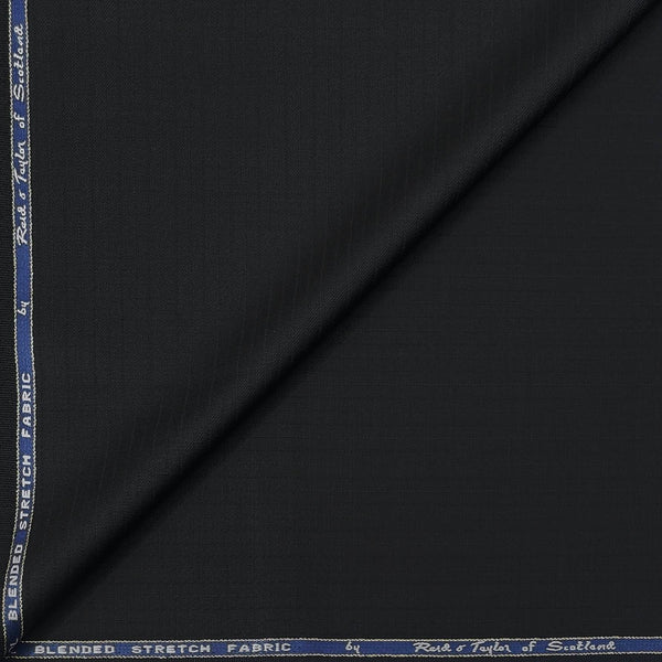 Trouser Fabric Reid & Taylor Super 100s Wool Stretchable Lining Color Black
