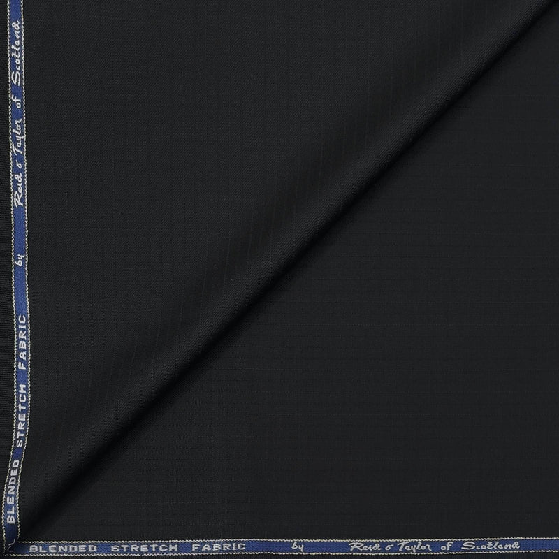 Trouser Fabric Reid & Taylor Super 100s Wool Stretchable Lining Color Black
