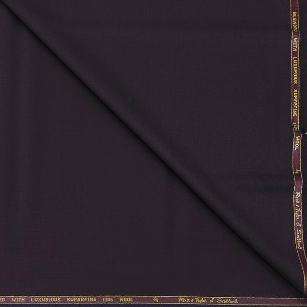 Trouser Fabric Reid & Taylor Super 110s 50% Wool Plain Color Dark Wine