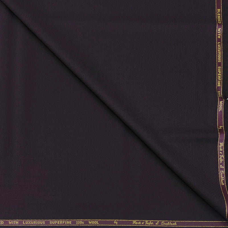 Trouser Fabric Reid & Taylor Super 110s 50% Wool Plain Color Dark Wine