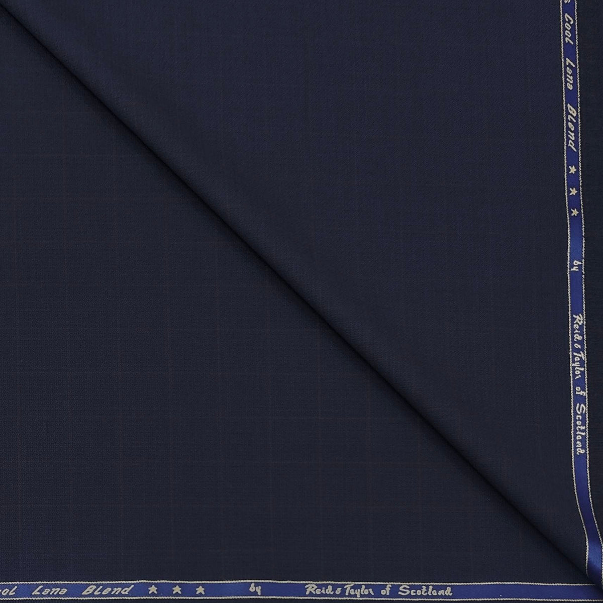 Trouser Fabric Reid & Taylor Super 100s 50% Wool Check Color Dark Blue