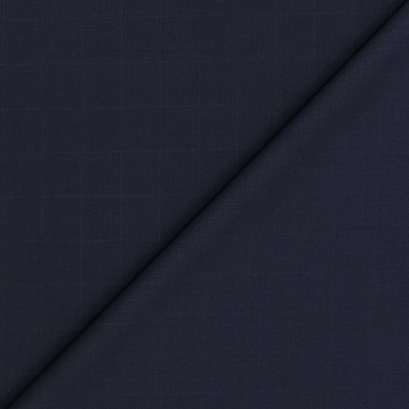 Trouser Fabric Reid & Taylor Super 100s 50% Wool Check Color Dark Blue