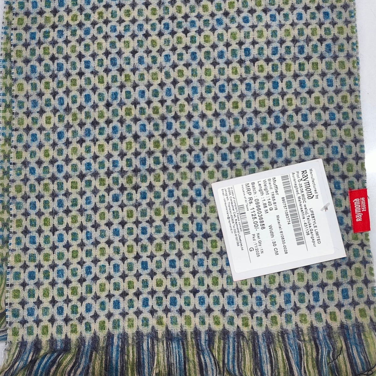 Raymond Pure Wool Muffler Colour Green