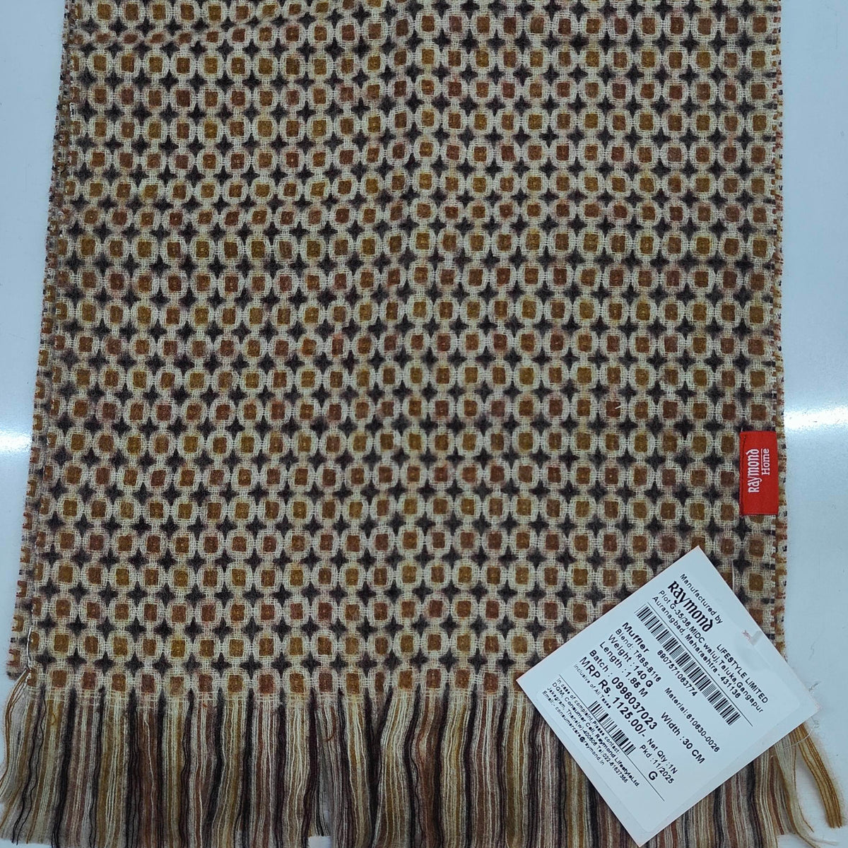 Raymond Pure Wool Muffler Colour Brown