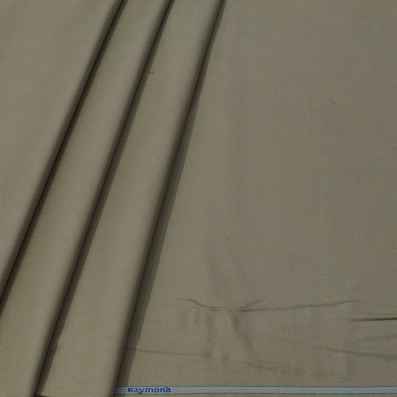Trouser Fabric Raymond Pure Cotton Stretchable Textured Color Tan Brown