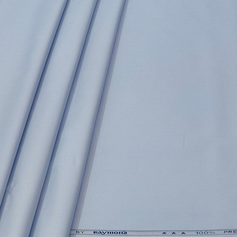 Trouser Fabric Raymond Pure Cotton Textured Color Light Blue