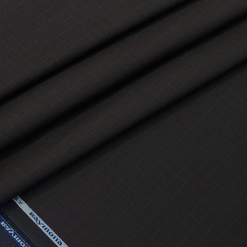 Trouser Fabric Raymond Pure Cotton Small Check Color Coffee Brown