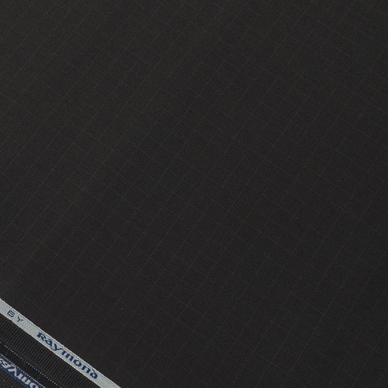 Trouser Fabric Raymond Pure Cotton Small Check Color Coffee Brown