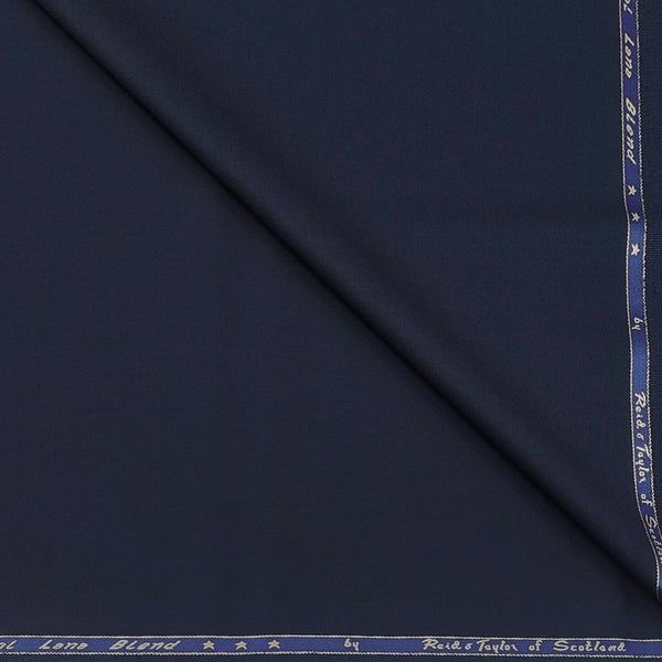 Trouser Fabric Reid & Taylor Super 100s 50% Wool Plain Color Dark Space Blue