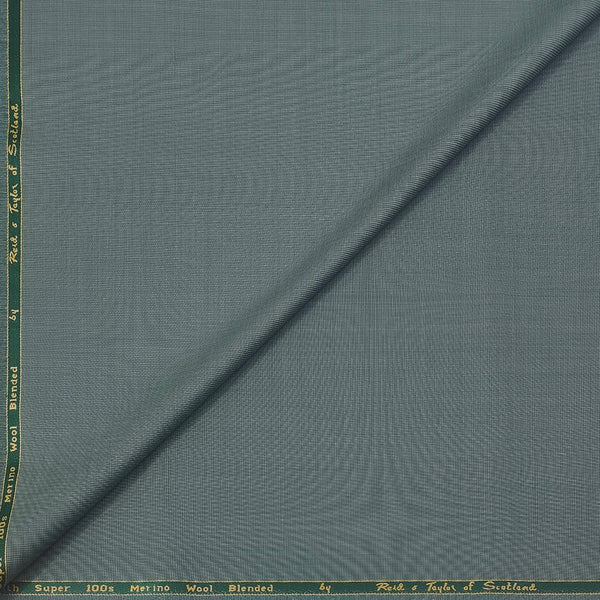Trouser Fabric Reid & Taylor Super 100s 45% Merino Wool Textured Color Thyme Green