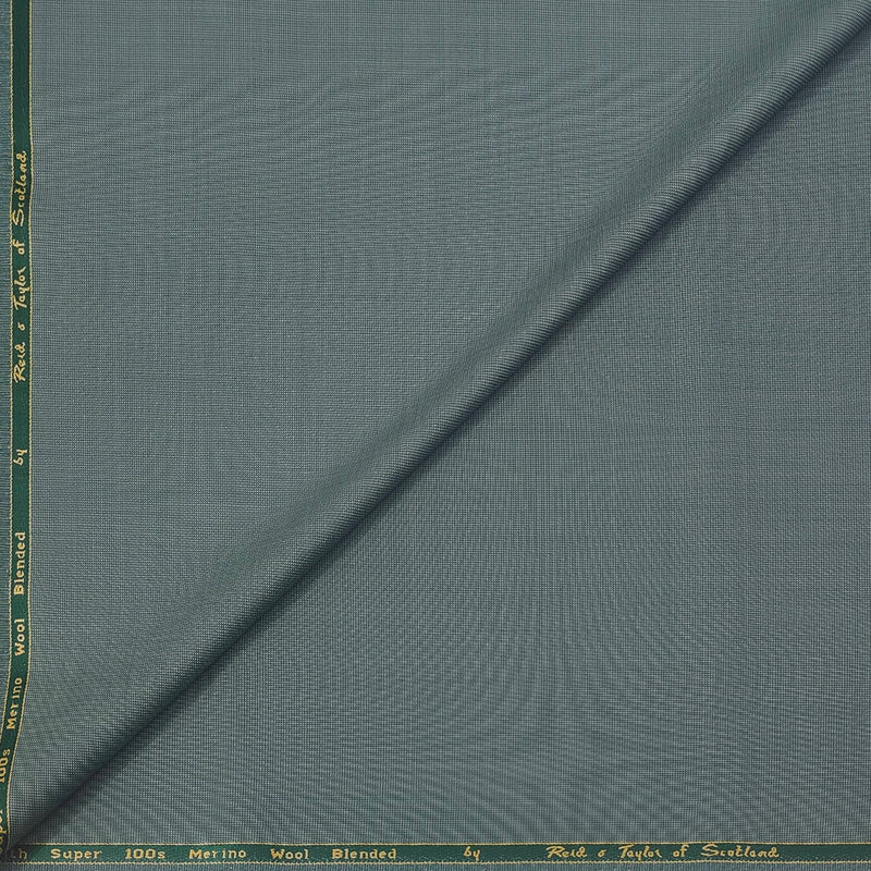 Trouser Fabric Reid & Taylor Super 100s 45% Merino Wool Textured Color Thyme Green