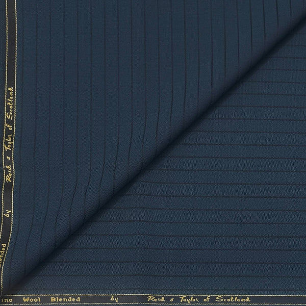 Trouser Fabric Reid & Taylor Super 100s 45% Merino Wool Lining Color Shaded Prussian Blue