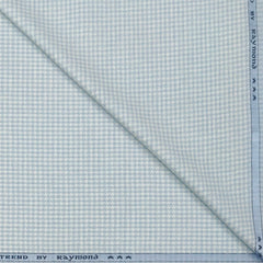 Trouser Fabric Raymond Poly Cotton Linen Look Zig Zag Colour Sky Blue