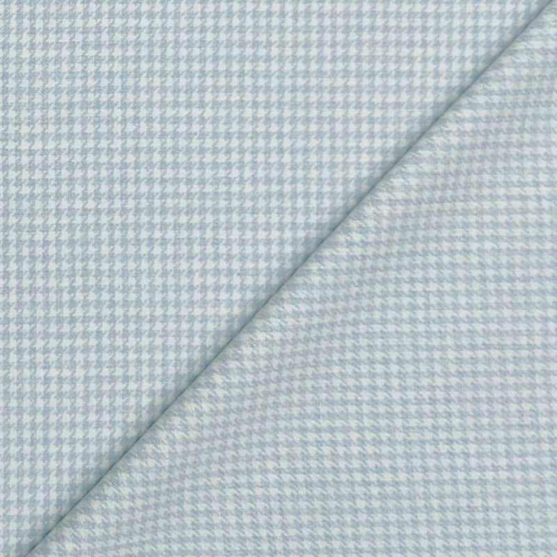 Trouser Fabric Raymond Poly Cotton Linen Look Zig Zag Colour Sky Blue