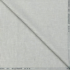 Trouser Fabric Raymond Poly Cotton Linen Look Zig Zag Colour Light Grey N White