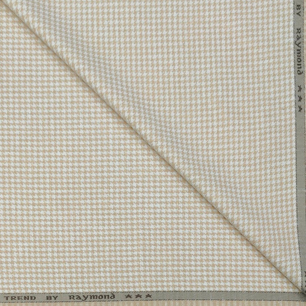 Trouser Fabric Raymond Poly Cotton Linen Look Zig Zag Colour Light Beige