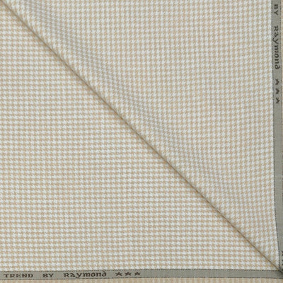 Trouser Fabric Raymond Poly Cotton Linen Look Zig Zag Colour Light Beige