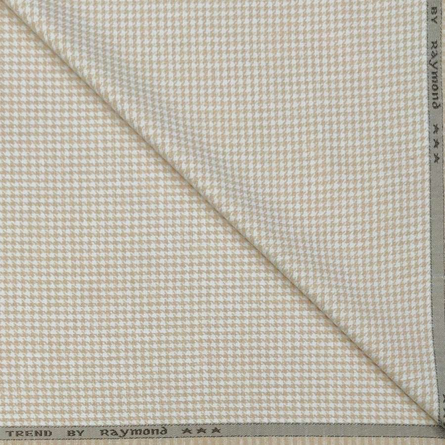 Trouser Fabric Raymond Poly Cotton Linen Look Zig Zag Colour Light Beige