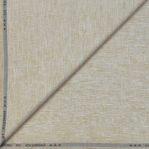 Trouser Fabric Raymond Poly Cotton Linen Look Slub Colour Light Brown