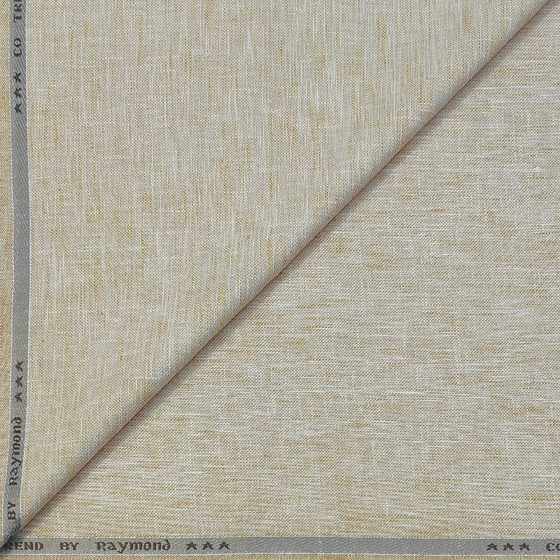 Trouser Fabric Raymond Poly Cotton Linen Look Slub Colour Light Brown