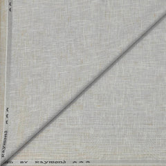 Trouser Fabric Raymond Poly Cotton Linen Look Slub Colour Ash White N Dull Brown