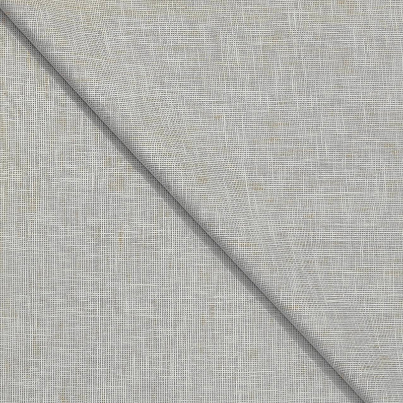 Trouser Fabric Raymond Poly Cotton Linen Look Slub Colour Ash White N Dull Brown