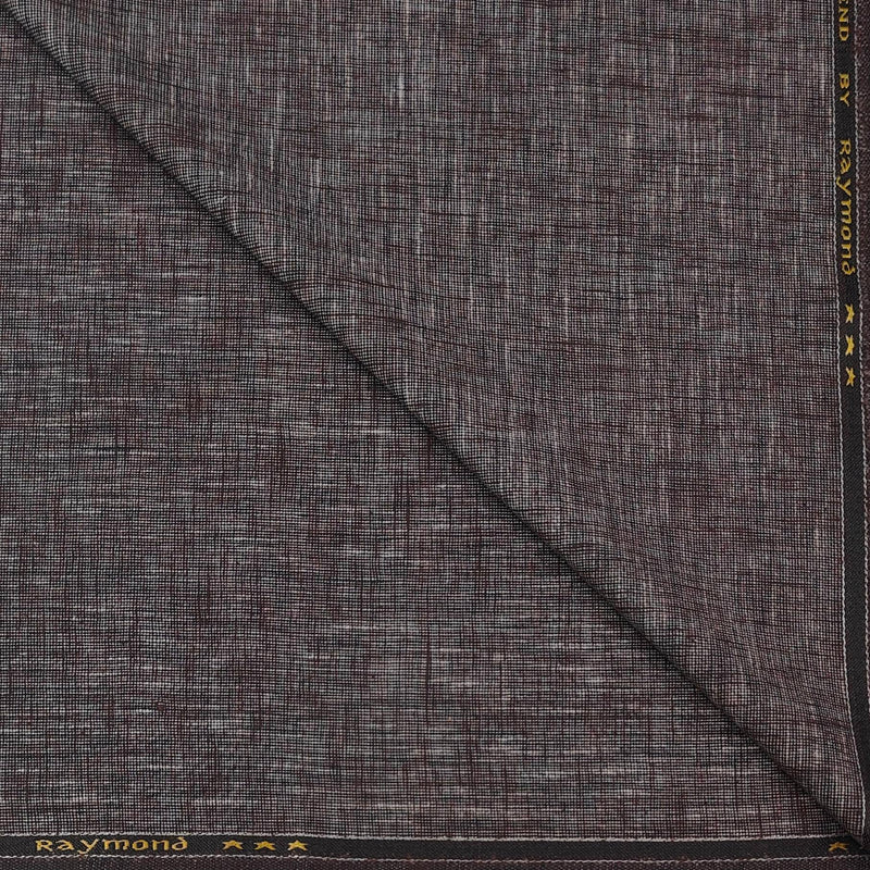 Trouser Fabric Raymond Poly Cotton Linen Look Slub Colour Coffee