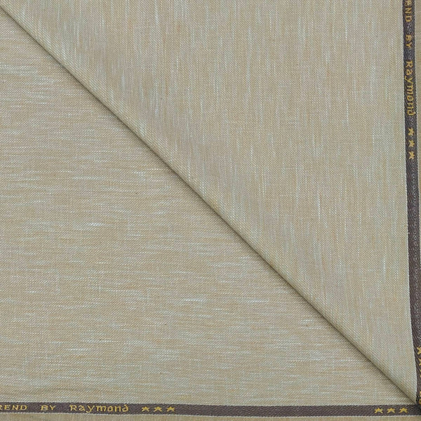 Trouser Fabric Raymond Poly Cotton Linen Look Slub Colour Sand Brown