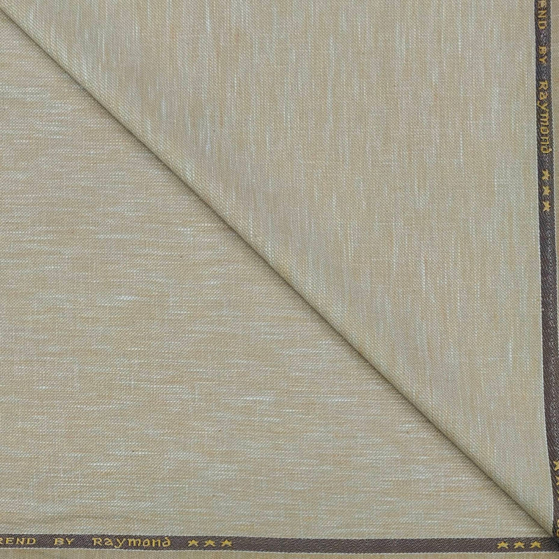 Trouser Fabric Raymond Poly Cotton Linen Look Slub Colour Sand Brown
