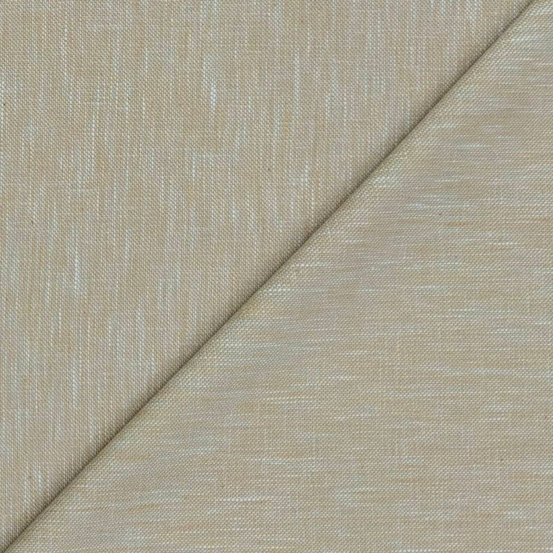 Trouser Fabric Raymond Poly Cotton Linen Look Slub Colour Sand Brown