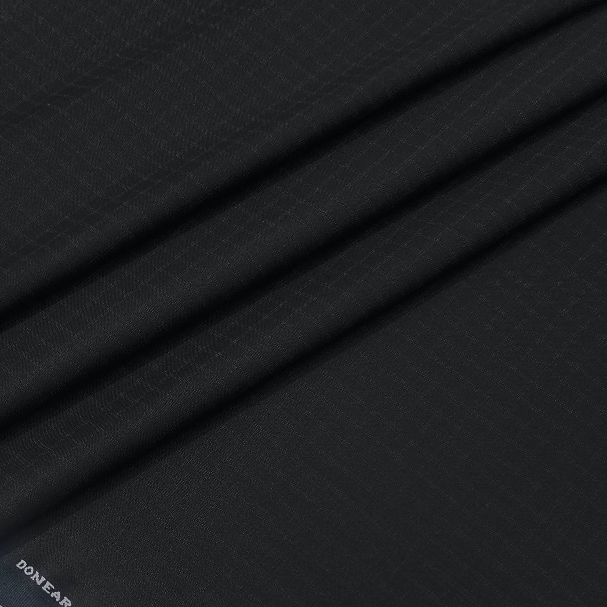 Trouser Fabric Donear 4Way Lycra Premium Check Colour Black - ManTire