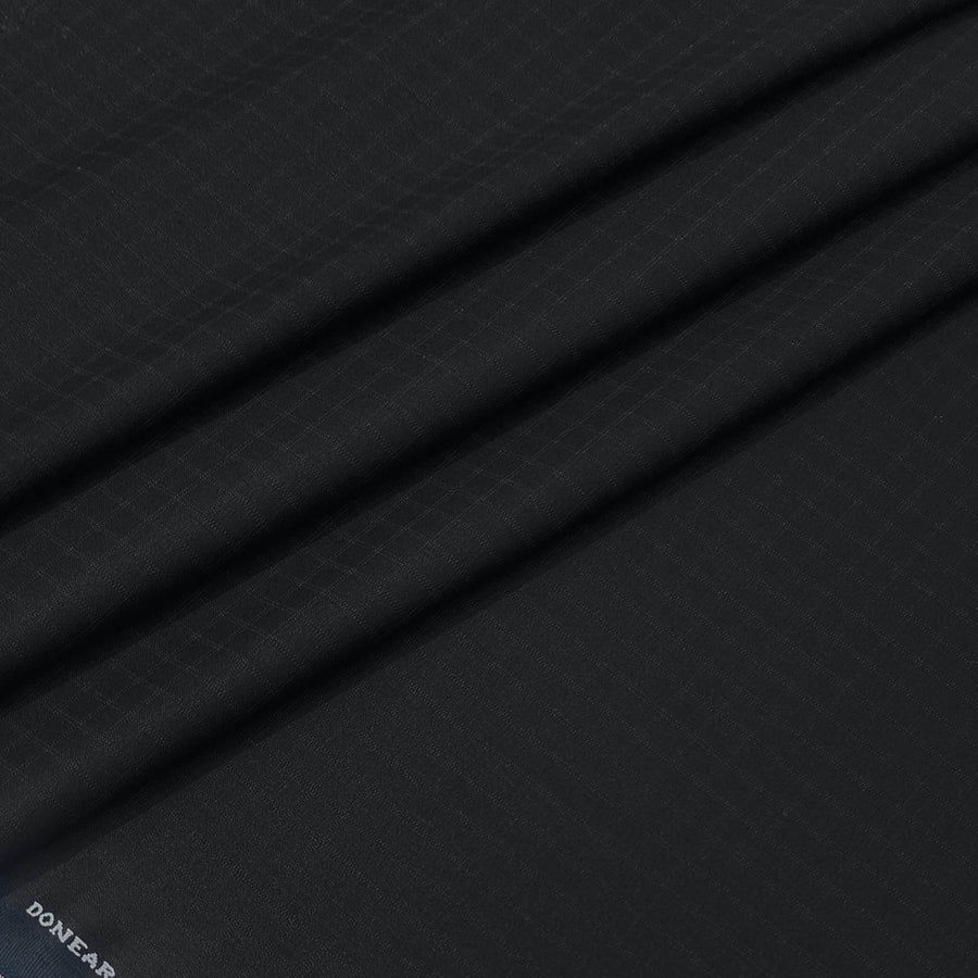 Trouser Fabric Donear 4Way Lycra Premium Check Colour Black