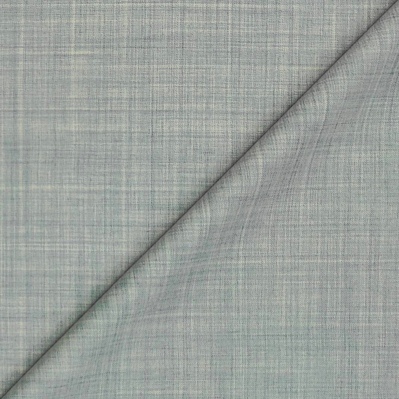 Trouser Fabric Raymond Super 100s 45%Merino Wool Blended Broad Check Colour Greenish Grey