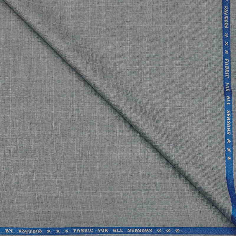 Trouser Fabric Raymond Wool Blended Check Colour Light Grey