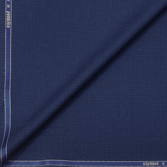 Trouser Fabric Raymond Wool Blended Small Check Colour Dark Blue