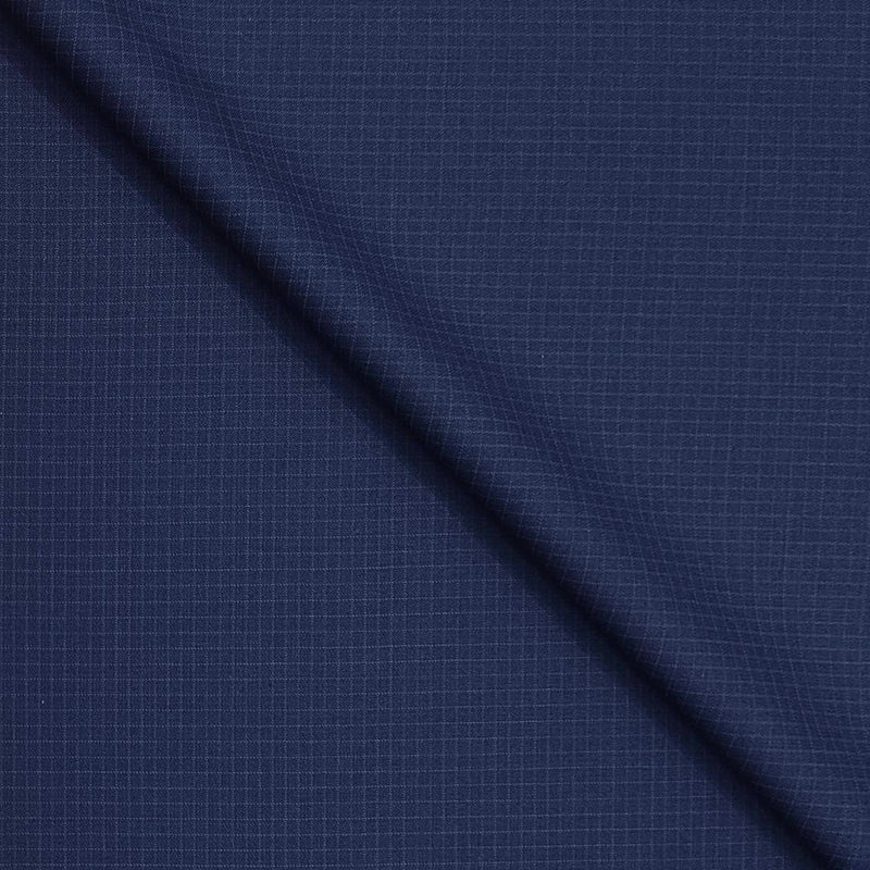 Trouser Fabric Raymond Wool Blended Small Check Colour Dark Blue