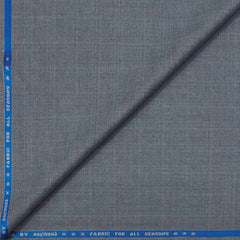 Trouser Fabric Raymond Wool Blended Check Colour Blue Grey