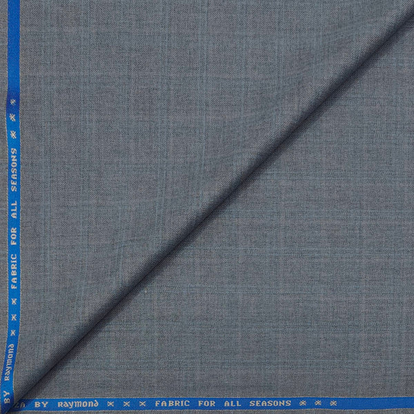 Trouser Fabric Raymond Wool Blended Check Colour Blue Grey