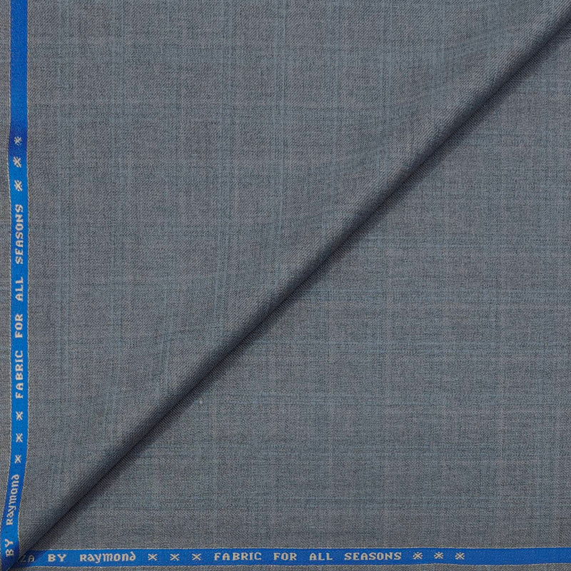 Trouser Fabric Raymond Wool Blended Check Colour Blue Grey