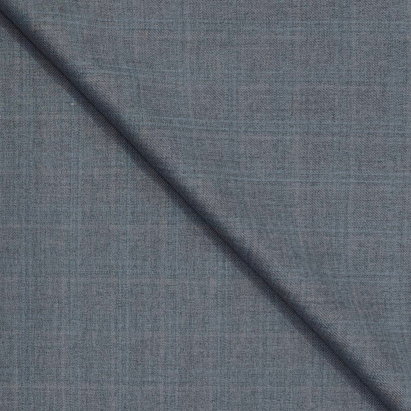 Trouser Fabric Raymond Wool Blended Check Colour Blue Grey