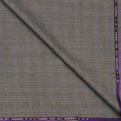Trouser Fabric Raymond Wool Blended Check Colour Wood Brown