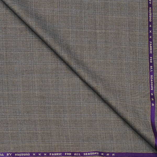 Trouser Fabric Raymond Wool Blended Check Colour Wood Brown