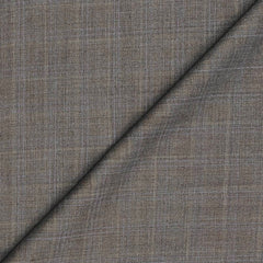 Trouser Fabric Raymond Wool Blended Check Colour Wood Brown